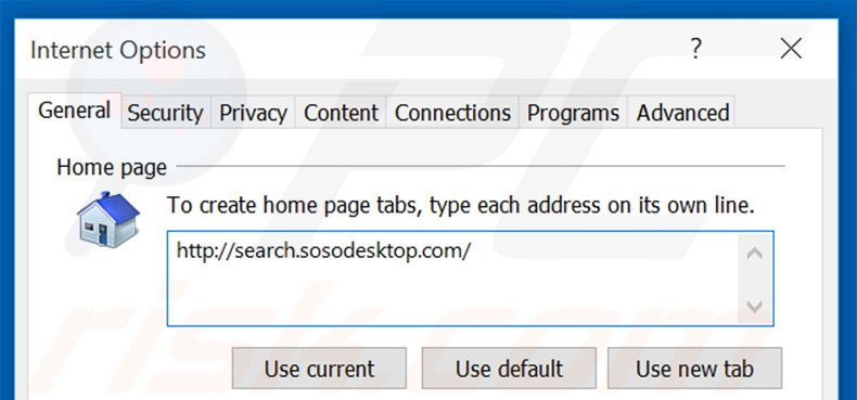 Removendo a página inicial search.sosodesktop.com do Internet Explorer