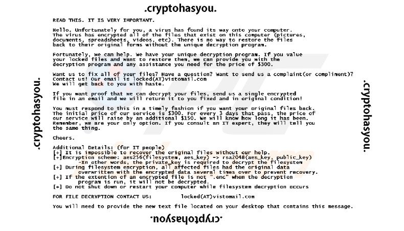 Instruções de desencriptação de .Cryptohasyou