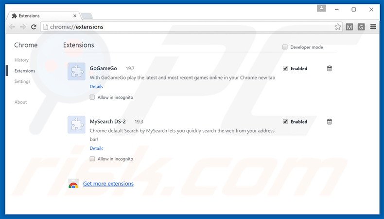 Removendo as extensões relacionadas a search.mysearch.com do Google Chrome