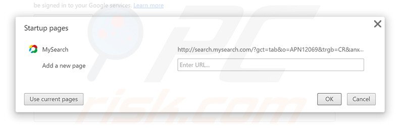 Removendo search.mysearch.com da página inicial do Google Chrome