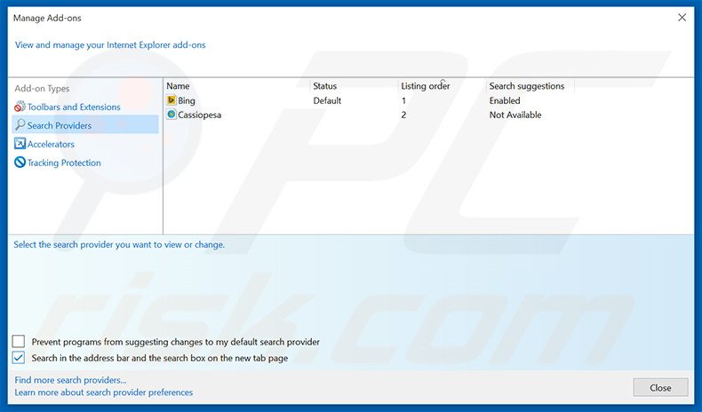 Removendo search.mysearch.com do motor de busca inicial do Internet Explorer