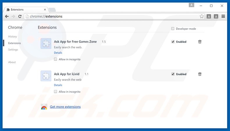 Removendo as extensões relacionadas a gold-page.com do Google Chrome