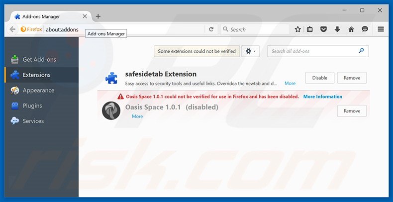 Removendo as extensões relacionadas a gold-page.com do Mozilla Firefox