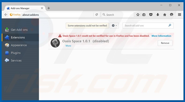 Removendo as extensões relacionadas a search.holainput.com do Mozilla Firefox