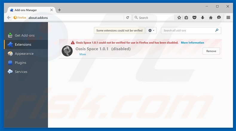 Removendo as extensões relacionadas a hohosearch.com do Mozilla Firefox