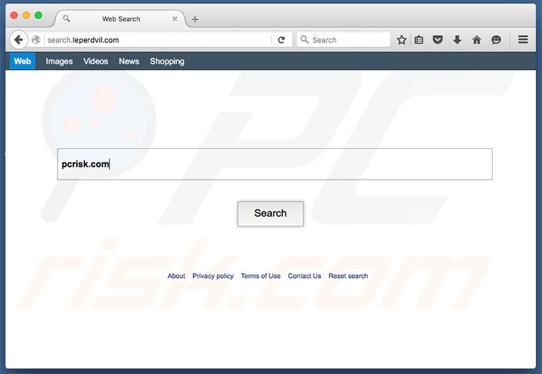 sequestrador de navegador search.leperdvil.com num computador Mac
