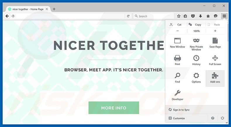 Removendo os anúncios Nicer Together do Mozilla Firefox passo 1