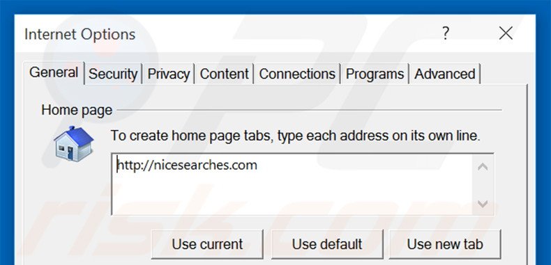 Removendo a página inicial nicesearches.com do Internet Explorer