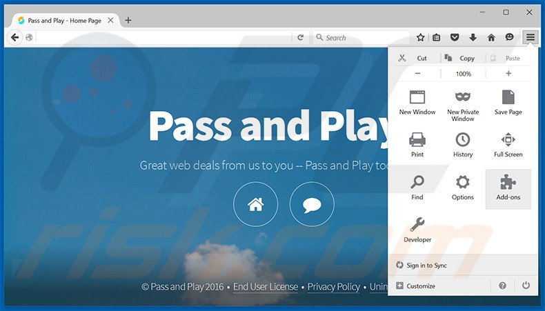 Removendo os anúncios Pass and Play do Google Chrome passo 1