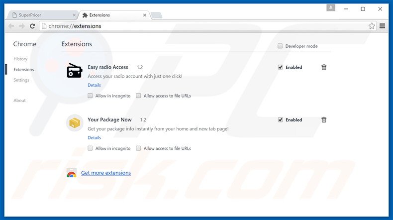 Removendo os anúncios Pop Bubbles do Google Chrome passo 2