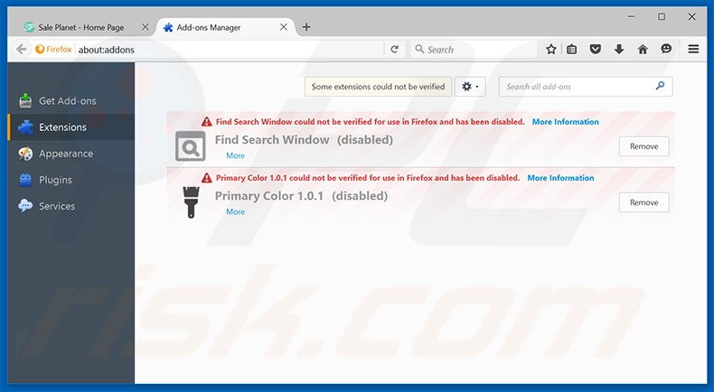 Removendo os anúncios Sale Planet do Mozilla Firefox passo 2