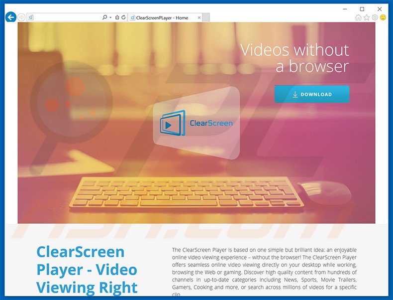 Adware ClearScreen Player