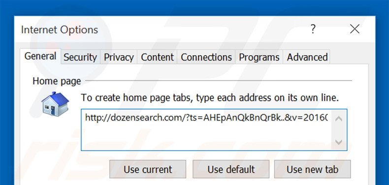 Removendo a página inicial dozensearch.com do Internet Explorer