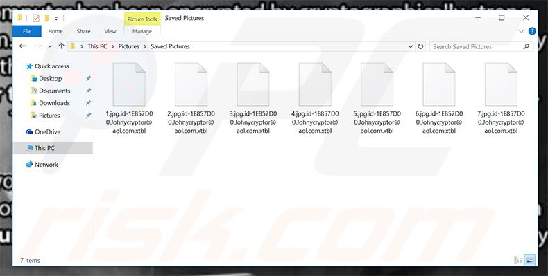 Ficheiros encriptados por JohnyCryptor