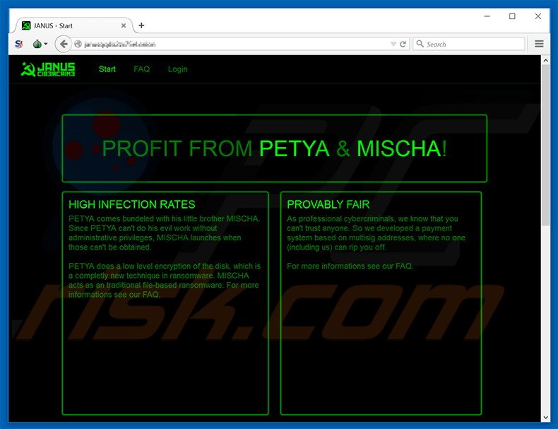 Ransomware MISCHA afiliado Janus