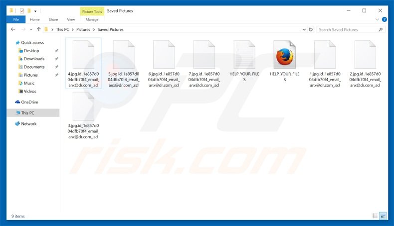 pasta encriptada do ransomware .scl