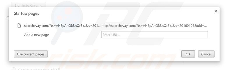 Removendo a página inicial searchvvay.com do Google Chrome