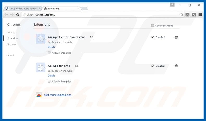 Removendo os anúncios Social2Search do Google Chrome passo 2