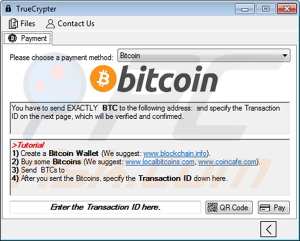 O desencriptador TrueCrypt aceitando Bitcoins