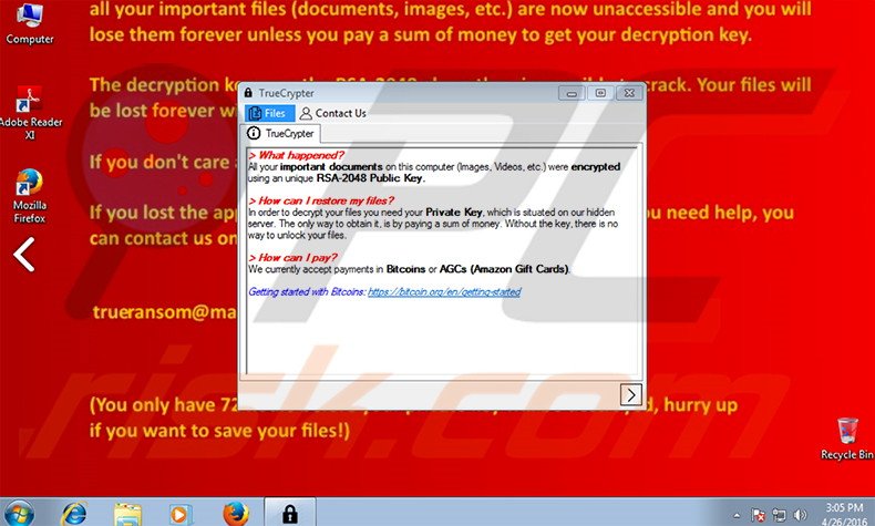 Instruções de desencriptação de TrueCrypt