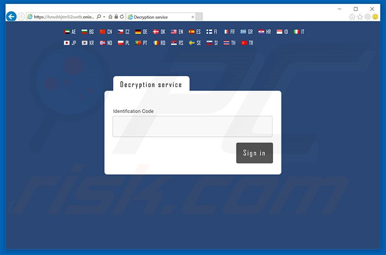 Login do website do UltraCrypter