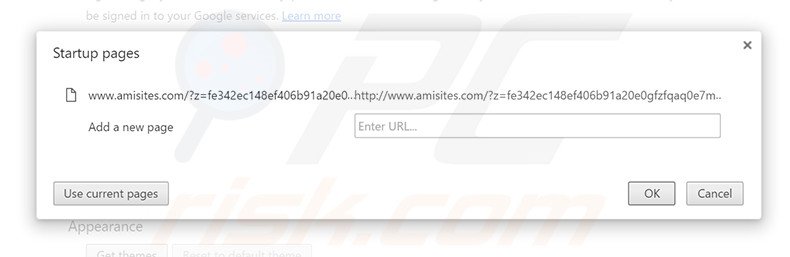 Removendo a página inicial amisites.com do Google Chrome
