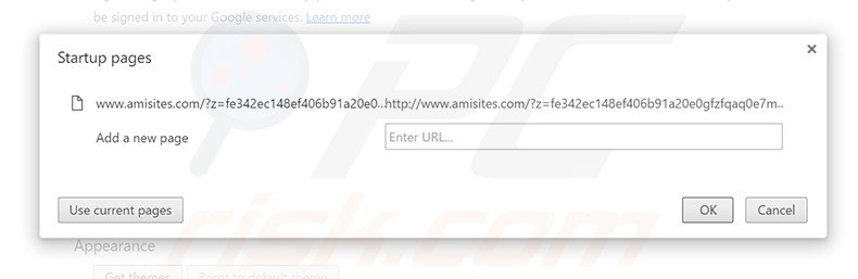 Removendo a página inicial amisites.com do Google Chrome