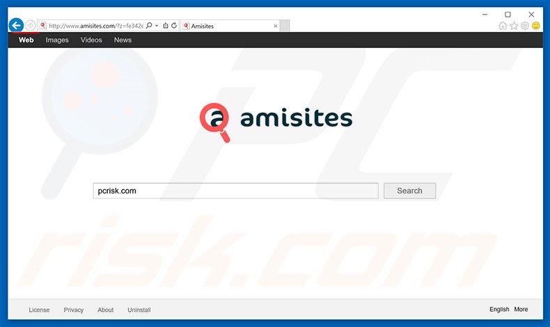 Sequestrador de navegador amisites.com