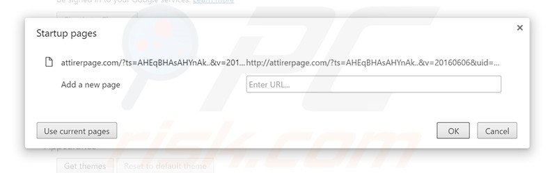 Removendo a página inicial attirerpage.com do Google Chrome