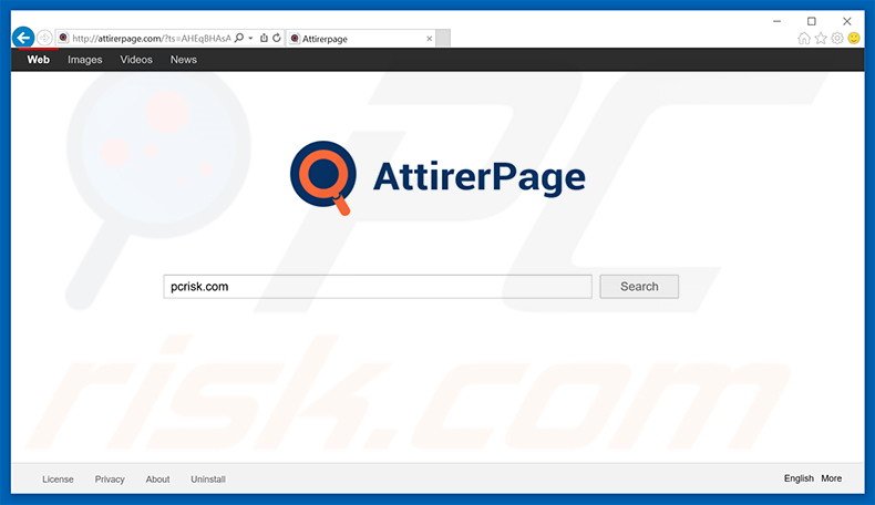 Sequestrador de navegador attirerpage.com