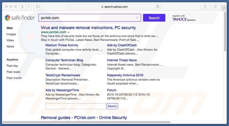 Search.cubokit.com causa redirecionamentos indesejados para safefinder.com