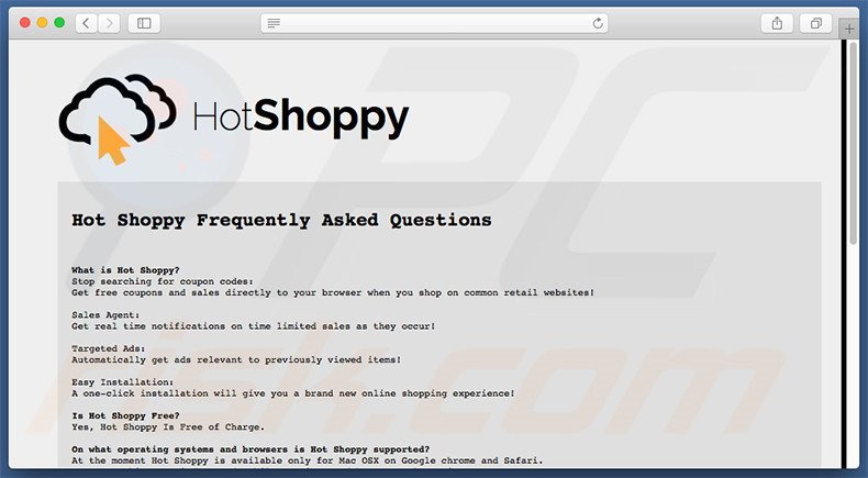 FAQ do website HotShoppy