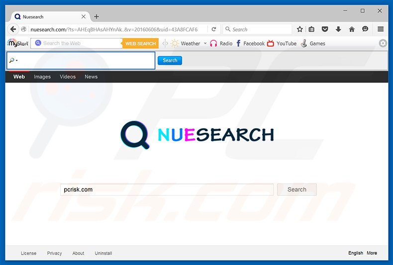 sequestrador do navegador nuesearch.com