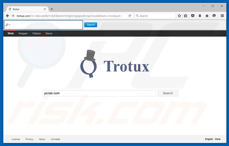 Sequestrador de navegador trotux.com