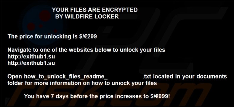 Instruções de desencriptação de WildFire Locker