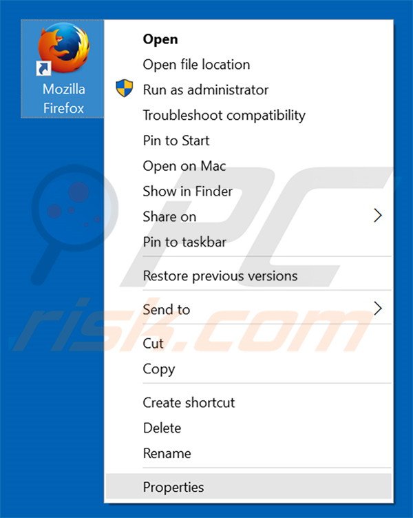 Removendo youndoo.com do atalho do Mozilla Firefox passo 1