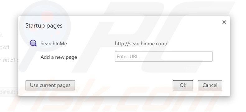 Removendo searchinme.com da página inicial do Google Chrome