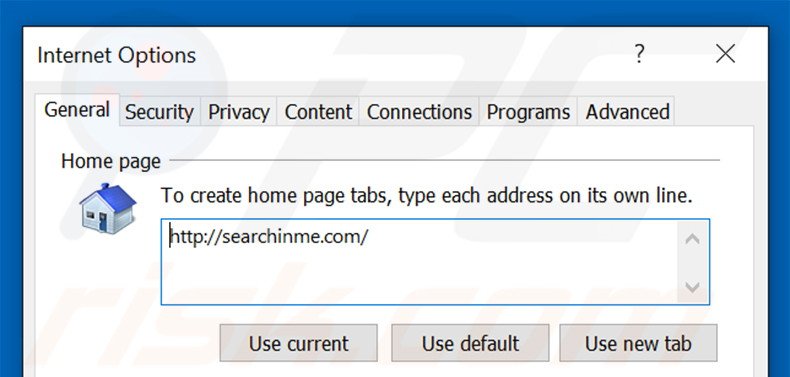 Removendo a página inicial searchinme.com do Internet Explorer
