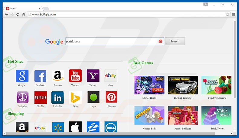 Sequestrador de navegador 9o0gle.com