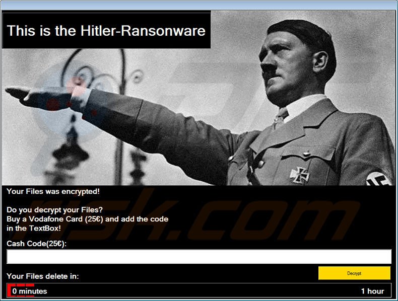 Instruções de descriptografia do Hitler-Ransomware