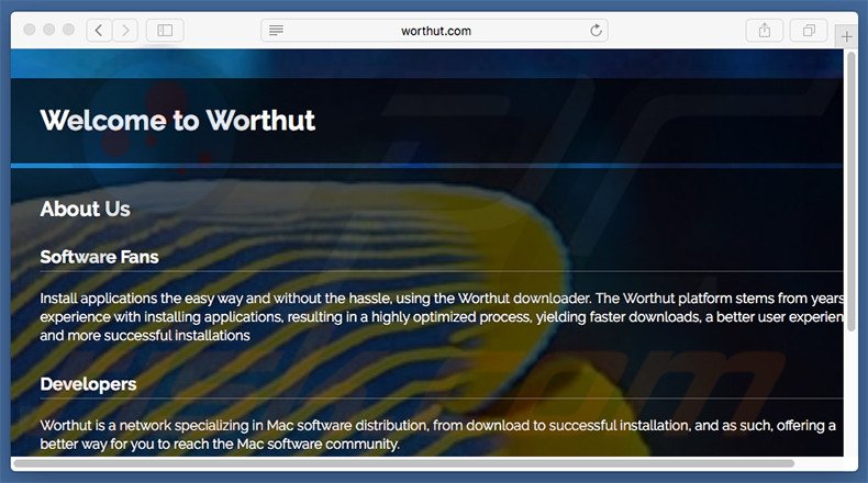 Website fraudulento usado para promover search.worthut.com 