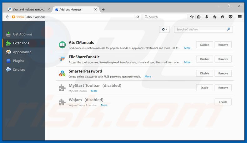 Removendo os anúncios AdsKeeper do Mozilla Firefox passo 2