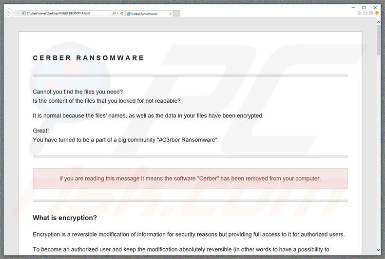 Ficheiro html do ransomware Cerber3