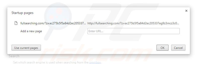 Removendo a página inicial fullsearching.com do Google Chrome