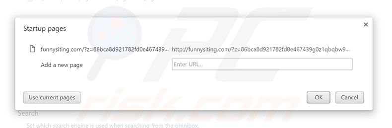 Removendo a página inicial funnysiting.com do Google Chrome