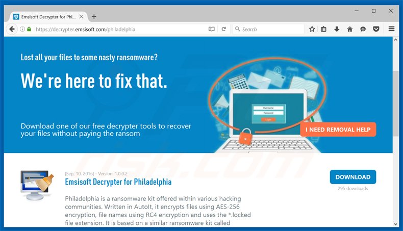 Desencriptador do ransomware philadelphia