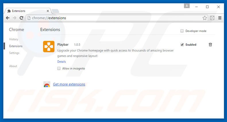 Removendo as extensões relacionadas a play-bar.net do Google Chrome