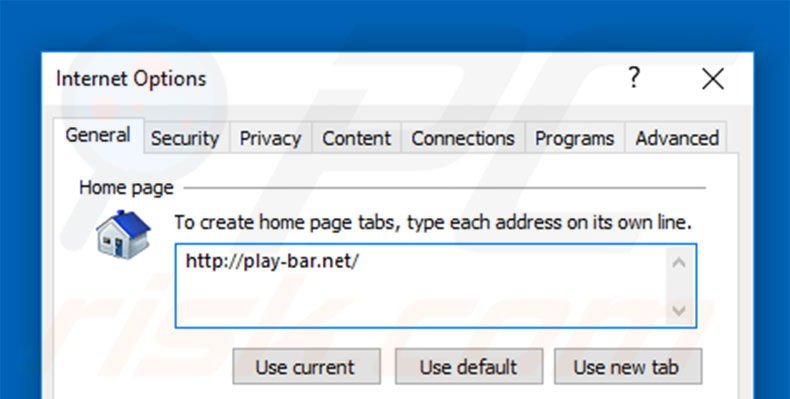 Removendo a página inicial play-bar.net do Internet Explorer