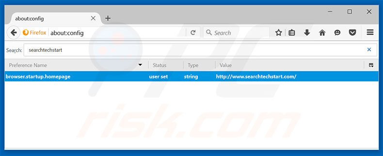 Removendo a página inicial searchtechstart.com e motor de busca padrão do Mozilla Firefox