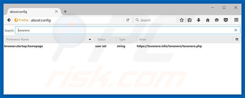 Removendo a página inicial tavanero.info e motor de busca padrão do Mozilla Firefox